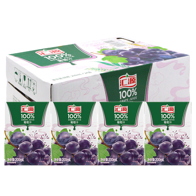 汇源果汁纯果汁200ml*24盒装整箱橙汁苹果汁葡萄桃汁含维生素饮料,淘宝优惠券,粉丝福利购,淘宝优惠卷