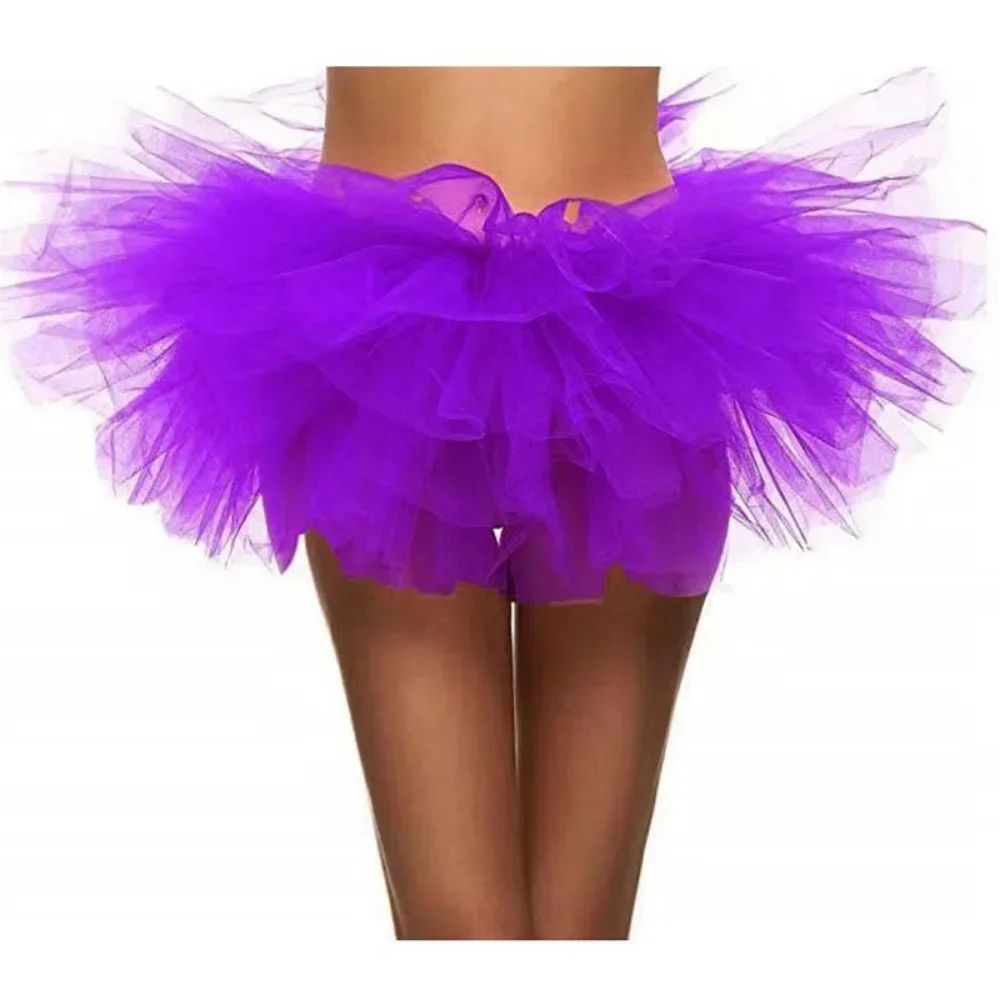 Sexy Adult Women's Half Skirt 5 Layers Tulle Puffy Skirt - 图3