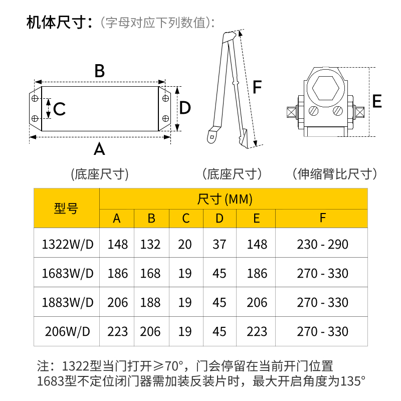 GEKRONE自动闭门器家用关门器弹簧门液压缓冲静音关门神器防火门