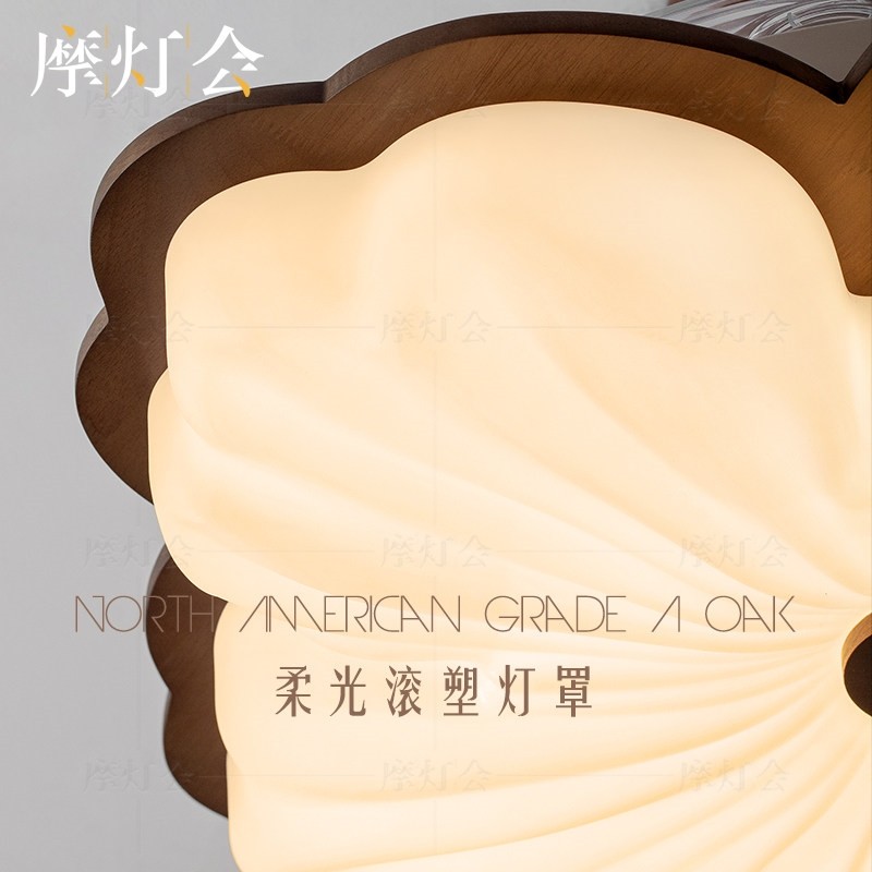 摩灯会 卧室风扇灯 奶油中古风20眼吊扇灯隐形扇叶餐厅25年新款护,淘宝优惠券,粉丝福利购,淘宝优惠卷