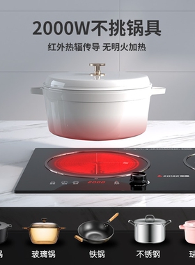 志高嵌入式电磁炉双灶电陶炉电磁