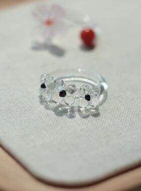 淄博琉璃戒指手工玻璃水晶饰品女生送闺蜜生日礼物高级感小众设计
