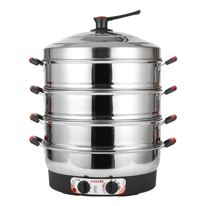 超大电蒸锅家用大容量多层电蒸笼锅多功能蒸菜馒头三层不锈钢蒸汽,淘宝优惠券,粉丝福利购,淘宝优惠卷