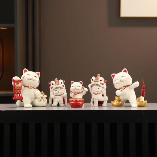 Glückliche Katzendekoration für eine drei-, vier- oder fünfköpfige Familie