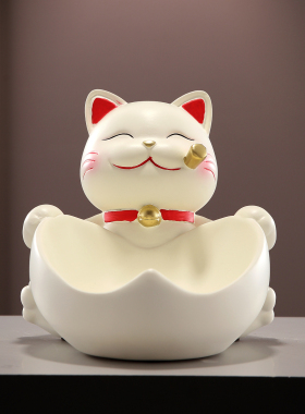 巴克美华招财猫元宝收纳摆件