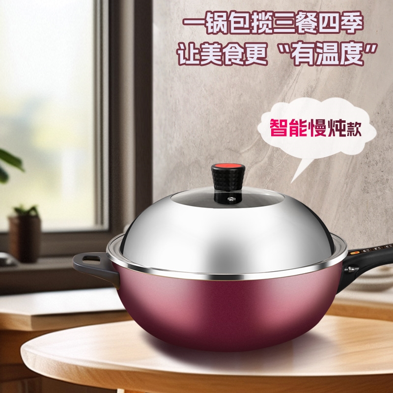 锅2024新款电炒锅家用炒菜炒锅煎煮蒸炒一体锅不粘锅宿舍电煮锅电 - 图3