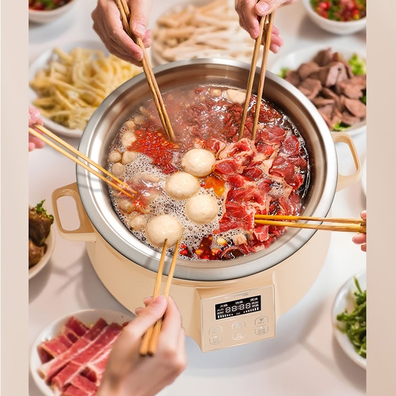 sanmsie电火锅6L家用分体式可拆不锈钢大容量炖锅电蒸锅洗多功能,淘宝优惠券,粉丝福利购,淘宝优惠卷