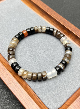 天然玛瑙直切药片珠手链