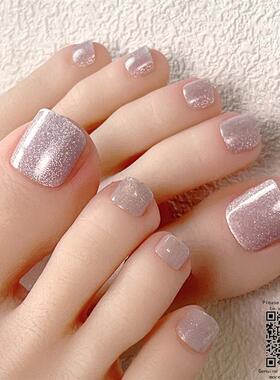 Fake Toenail Tips Set Nail Art Toe French False Toe Nail美甲