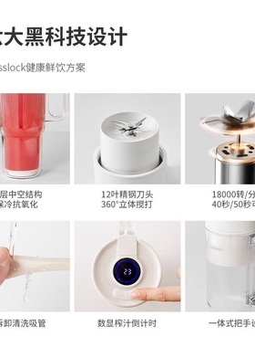 Glasslock盖朗双层榨汁杯玻璃果