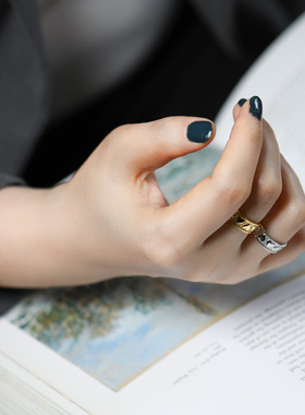 JUTIAN女925银日韩爱心开口戒指