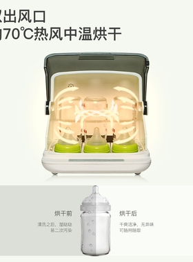 婴儿奶瓶消毒器带烘干二合一小型