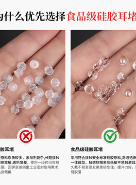 食品级硅胶耳堵后塞耳钉防掉堵头