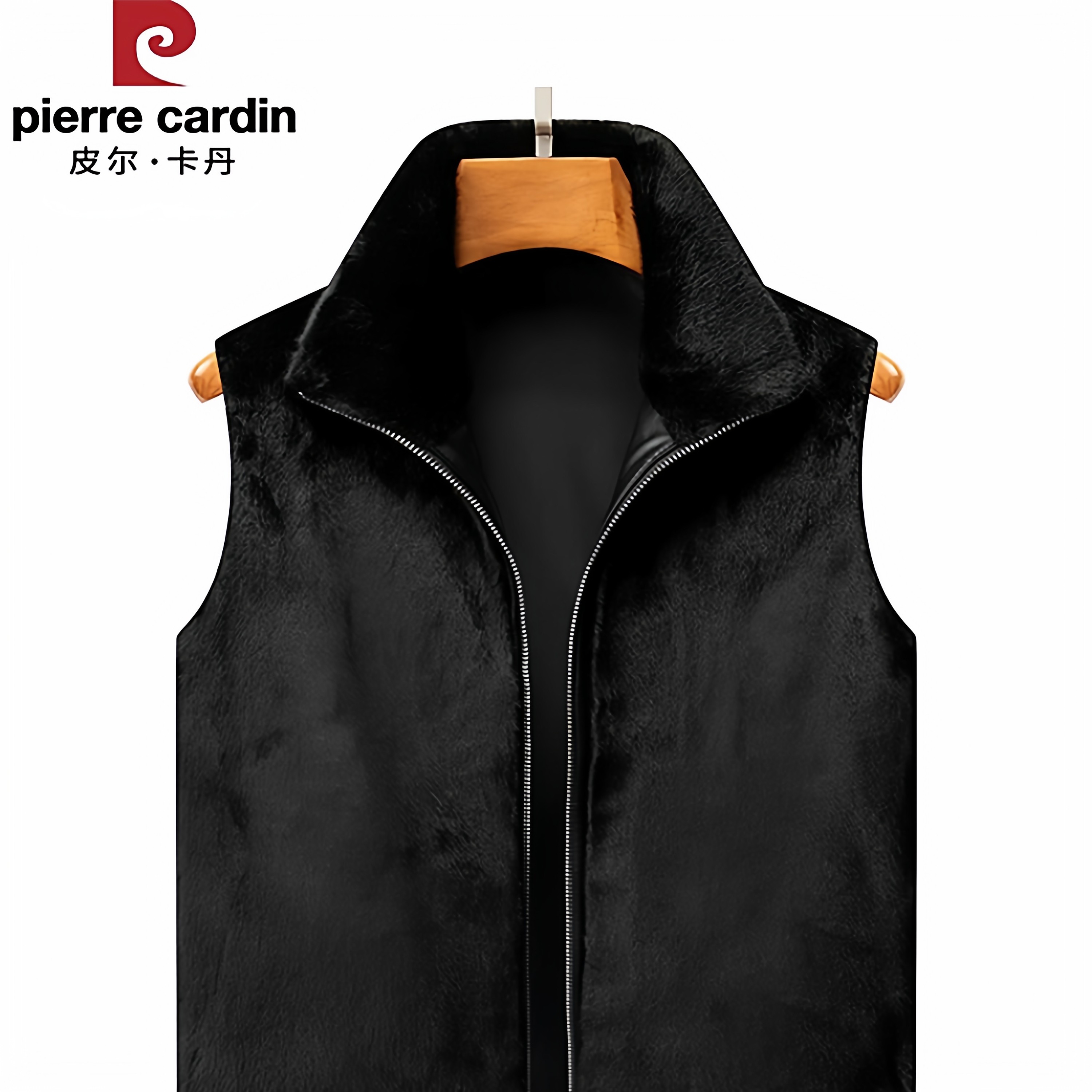 皮尔卡丹高端金貂绒马甲男2025秋冬新款皮毛一体立领无袖坎肩外套,淘宝优惠券,粉丝福利购,淘宝优惠卷
