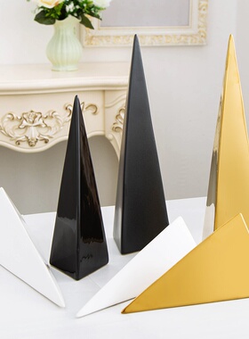 现货Creative simple ptriangle ceramic ornaments triangular p
