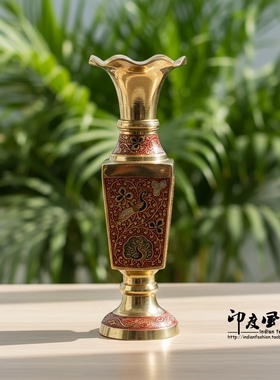 印度进口彩绘花卉款花瓶