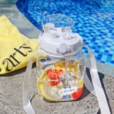 Высококачественная летняя портативная вместительная и большая милая пластиковая трубочка со стаканом, коллекция 2021