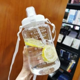 Вместительная и большая портативная спортивная бутылка со стаканом, трубочка для спортзала, космическое ведро, 1500 мл