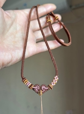 高端吊坠项链绳美拉德全手工编织吊坠绳唐卡佛牌金锁玉石配绳儿童