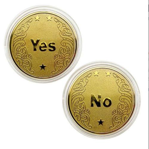 月光银决策币魔术硬币收藏许愿幸运纪念币YES NO好运币筹码币高档-图0