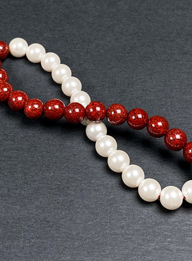 原矿朱砂透光晶体砂冰火阴阳手链手串男女本命年烫金手链批发代发