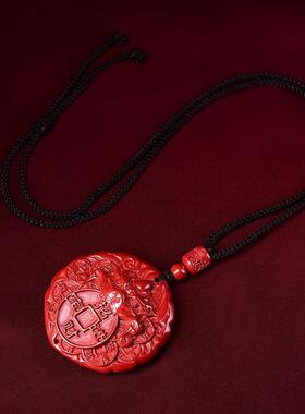 原矿高含量朱砂貔貅招财进宝吊坠本命年紫金砂红砂项链吊坠批发