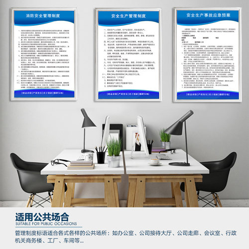 车间消防安全生产管理规章制度牌员工守则仓库安监检查标语控制室严禁烟火机械操作规程企业警示告示标识标志 - 图0