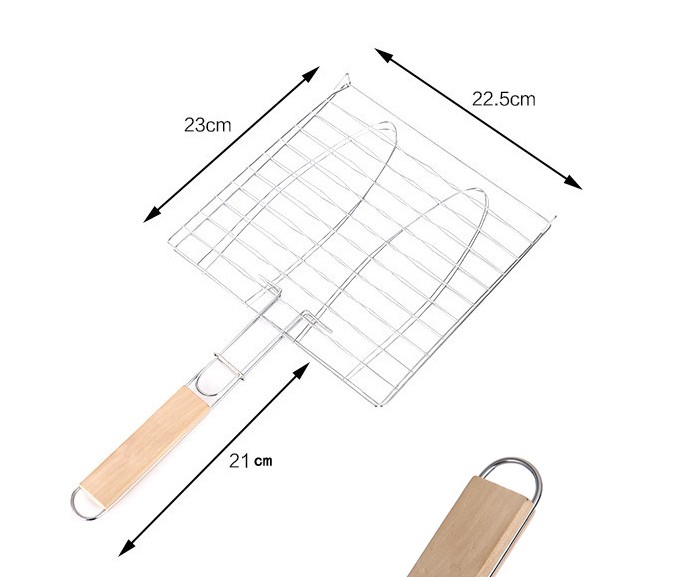 烧烤炉烤鱼工具 双鱼夹板 烤肉夹子网烧烤篦子夹板烧烤工具用品