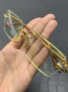 天然石头眼镜竹叶青高清养目男