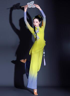 送扇子胶州秧歌艺考服装女子雅致中式表演扇舞古典舞服装广场舞服