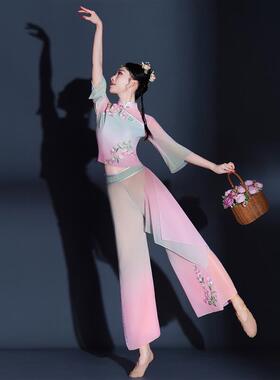 送扇子胶州秧歌服演出服女采茶舞村姑套装舞古典舞民族舞蹈服装斗