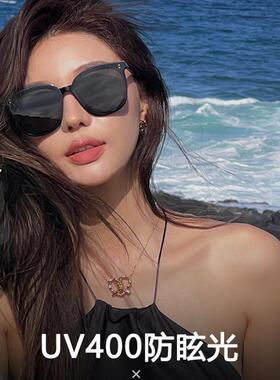 2025年新款级感方圆脸GM防晒墨镜女款大脸显瘦防紫外线太阳眼镜