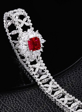 重工设计培育祖母绿赞比亚色项链S925银渡18K金PT950铂金培育彩宝