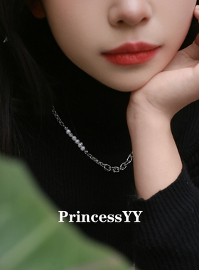 PrincessYY 淡水珍珠ins风毛衣锁骨项链配饰高级感轻奢秋冬潮高级