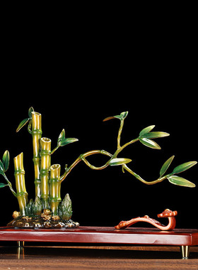 富竹吉祥纯铜摆件竹子如意装饰品高档家居开业办公室礼品一件代发