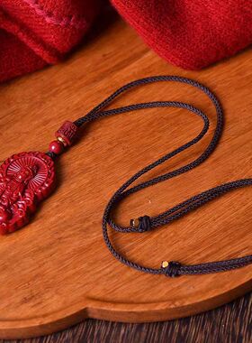 原矿朱砂弥勒佛观音吊坠高含量晶体紫金帝王红砂项链吊坠批发代发