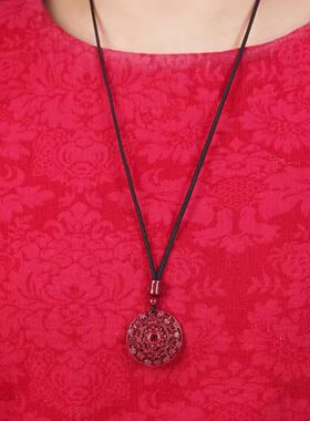 原矿纯正朱砂八宝罗盘吊坠真品紫金砂帝王红砂护身符吊坠项链散批