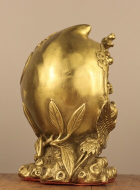 2023黄铜寿星摆件 铜寿桃 寿中寿家居装饰创意礼品工艺品一件代发