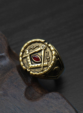 跨境欧美时尚复古男士戒指钛钢