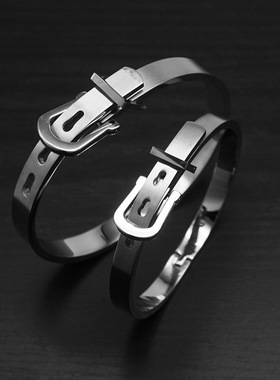 跨境个性英伦风亚光面皮带扣手镯