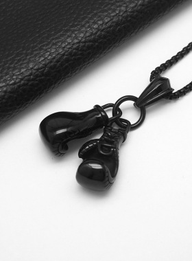 跨境朋克项链吊坠钛钢男拳击手套