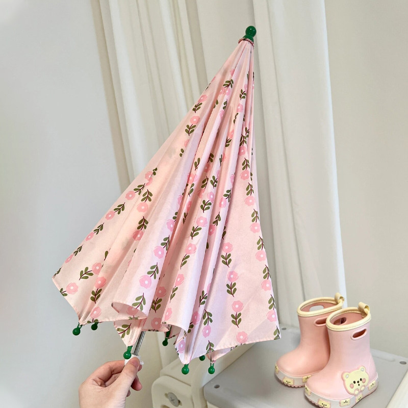ins风韩版儿童雨伞女宝雨伞幼儿园上学手动可爱轻便式粉色小花伞,淘宝优惠券,粉丝福利购,淘宝优惠卷