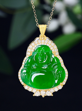 女士S925纯银满钻佛公吊坠空托