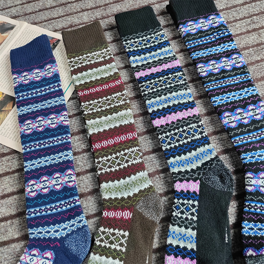 真好看!复古纹理 日系高筒袜女秋冬季保暖长袜太湖绒及膝盖小腿袜,淘宝优惠券,粉丝福利购,淘宝优惠卷