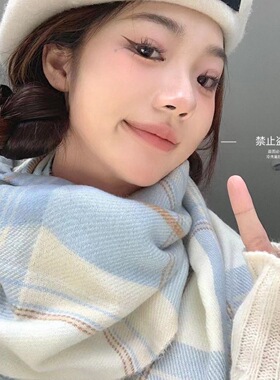 2026新款冬季格子保暖ins百搭jk日系韩版百搭可爱围巾女学生围脖