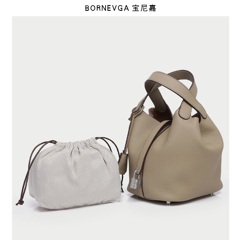 菜篮子2020新款潮头层牛皮ck手提包 宝尼嘉女士包袋