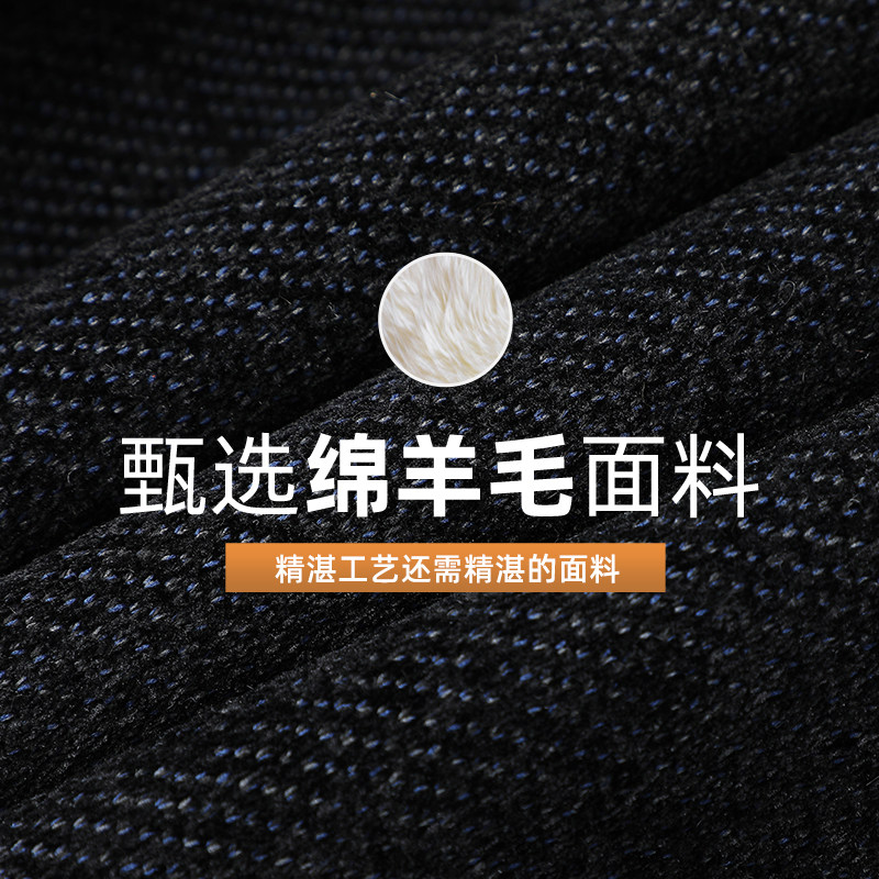中老年男士休闲夹克衫老年人男装羊毛外套爸爸加绒加厚秋冬雪尼尔
