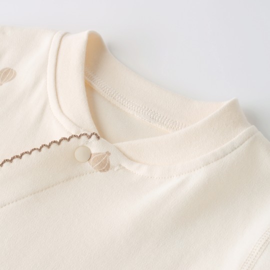 Einteiliger Baby-Body aus reinem Baumwollfleece für Mädchen