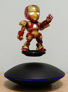 正品磁悬摆件钢铁侠旋转展示送男友七夕物黑台礼科技浮玩具手办展