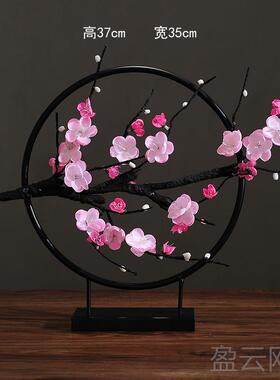 正品中式铁艺梅花件家装饰居品创摆意办鸟玄关电视柜公室软装禅意